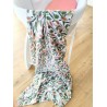Pink and Green leaf swaddle blanket set