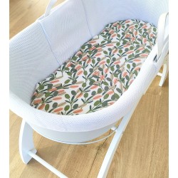 Pink and Green leaf swaddle blanket set