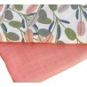 Pink and Green leaf swaddle blanket set